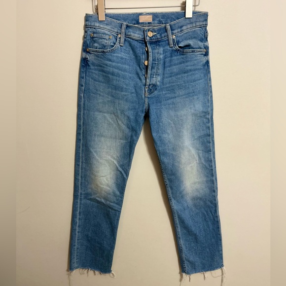 MOTHER Sky Blue Cropped Jeans - Picture 4 of 10